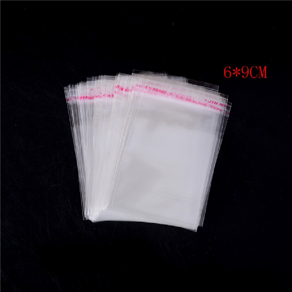Adawnshbhyu 100Pcs /Bag OPP Seal Bening Perekat Plastik Perhiasan Rumah Packing Bags