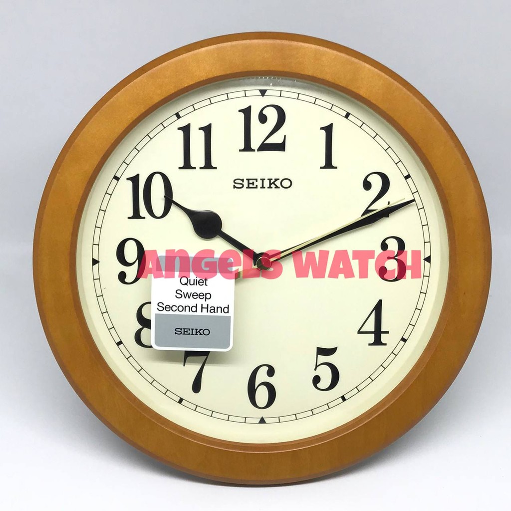 angelswatch jam dinding seiko qxa686 kayu japan sweep movement original garansi mesin 1 tahun