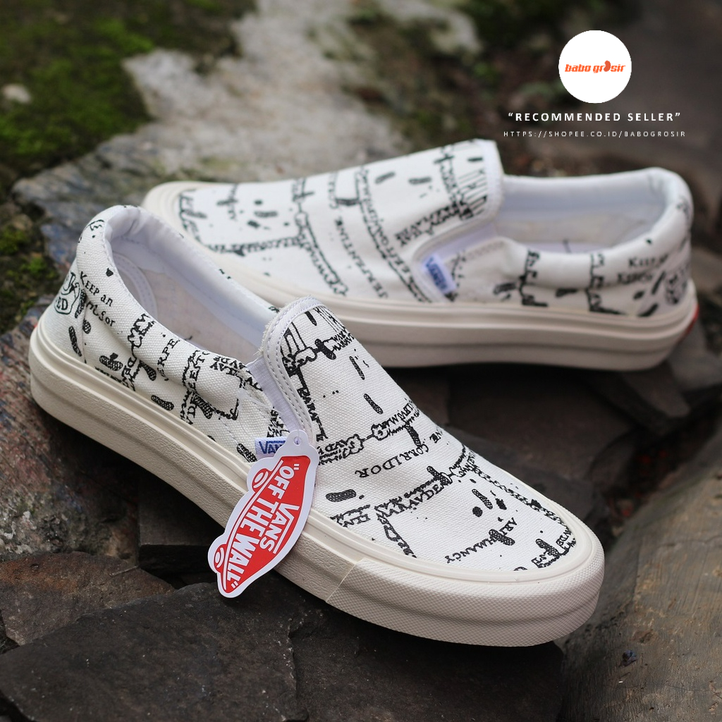 PROMO Sepatu Slip On Wanita, Vans Slip On Motif Unik, Lucu dan Keren, Bahan Kanvas, Waffle DT untuk Ukuran Wanita 36 - 40, Harga Murah, Kualitas Mewah