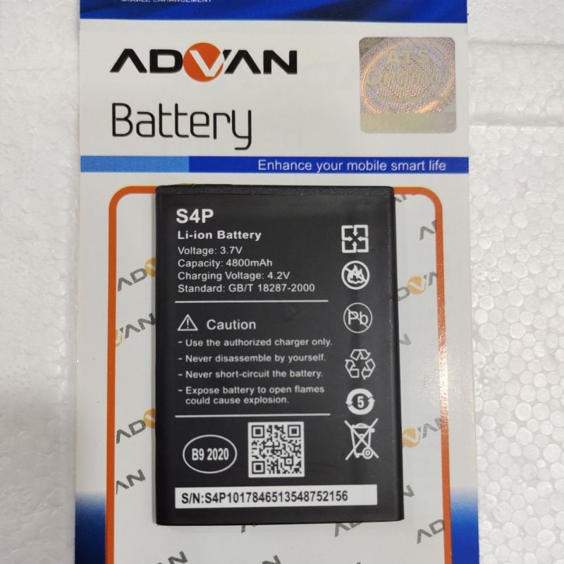 Baterai | Battery | Batre Advan S4p | Baterai BP-40BH Original | 4800 MAH