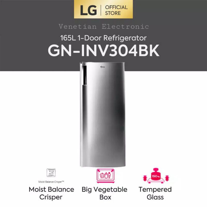 Kulkas Freezer LG 6 rak Inverter GN INV 304 BK / GN-INV304BK
