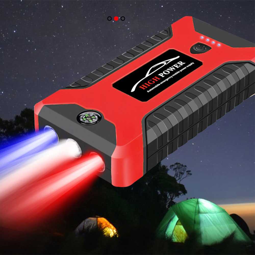 Power Bank 99800mAh Car Jump Starter Mobil Motor 12V 4 USB Powerbank Emergency Port Senter LED Berkualitas