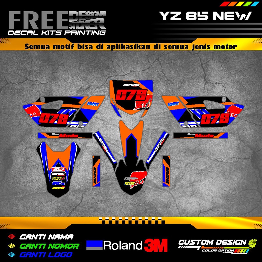 Decal Stiker Motor YZ 85 New dan Old Bisa Custom