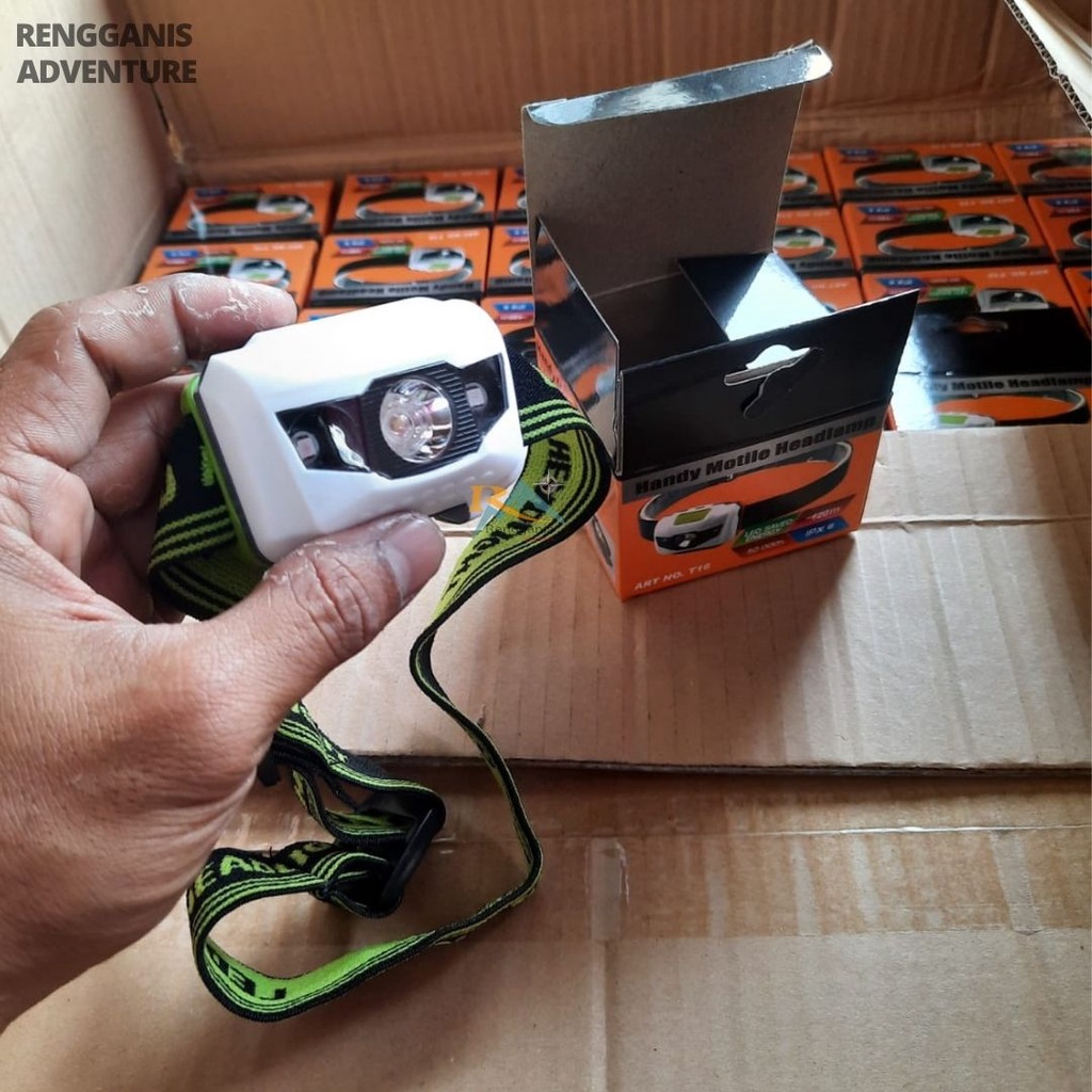 Headlamp Mitsuyama Batre AAA Senter Kepala Mata Kucing Baterai Hiking