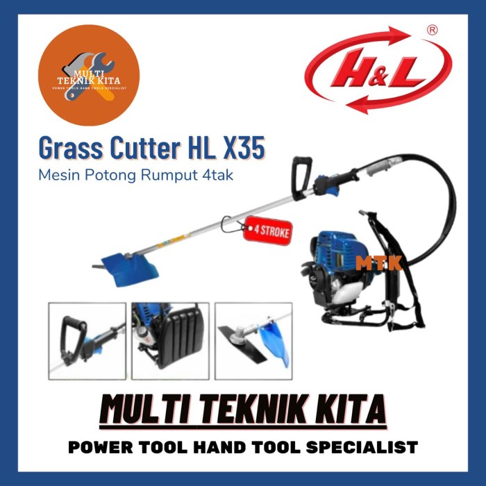 Mesin potong rumput 4tak HL H&L Grass Cutter HL X35 ORIGINAL