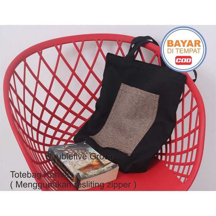 TOTE BAG WANITA TOTE BAG PRIA CANVAS MOTIF GOOD QUALITY WITH RESLETING KODE - 023