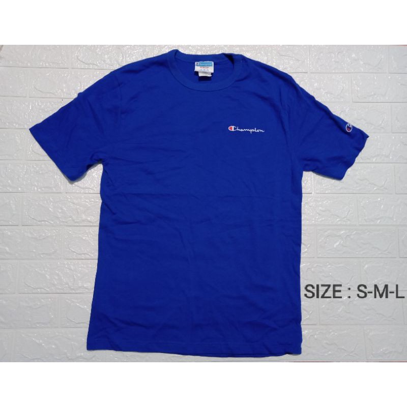 T-shirt Champion Script_Tee Original//Kaos Champion Logo Bordir