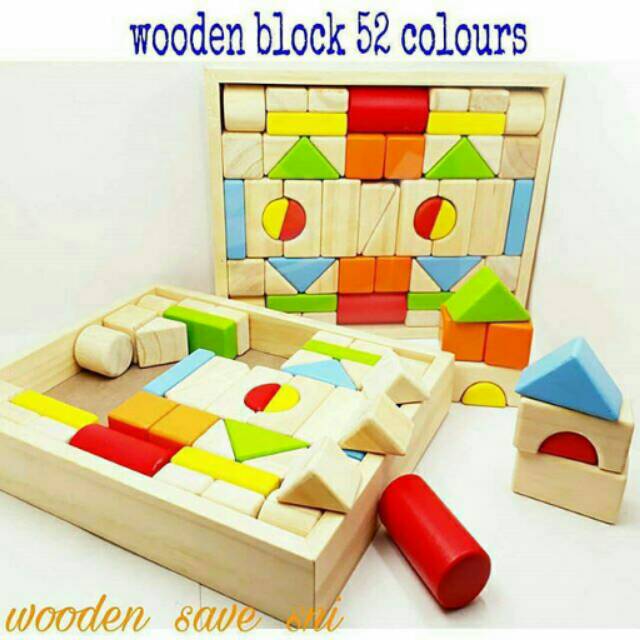

Wooden block mix colours isi 52