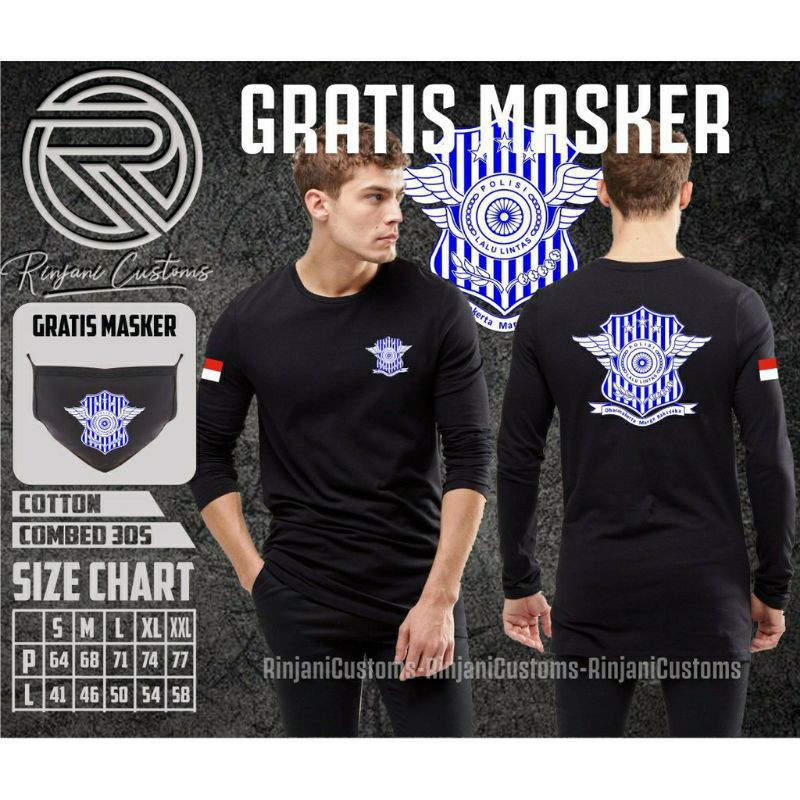 KAOS POLISI LALU LINTAS GRATIS MASKER