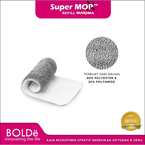 Bolde Refill Kain Mirofiber Alat Pel Pembersih Lantai Super Mop SuperMop Maxima X