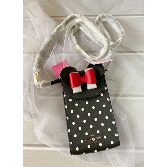 Tas Hp Kate Spade Authentic Original / K4830 Kate Spade x Disney Phone Crossbody Black i