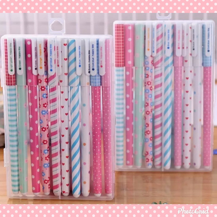 

MURAH 10 Pcs Gel Pens / Pulpen Gel Warna-warni Lucu 0.38mm - Isi 6 bh
