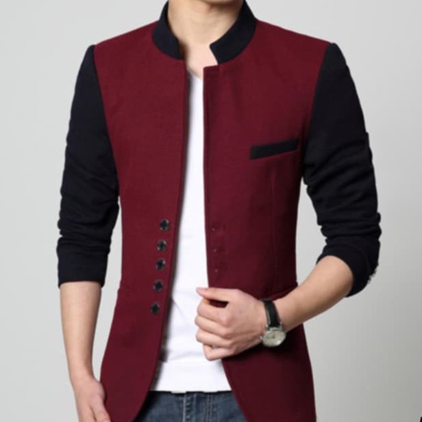 JAS PRIA SEMI FORMAL MODERN NEW RAIN CITY MAROON BAHAN VENOZA ISTIMEWA ORIGINAL NIKAYU