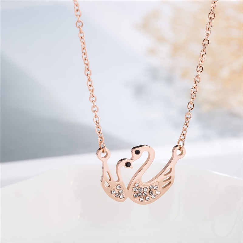 [New] Kalung fashion aksesoris titanium mini korea hadiah wanita cewek angsa KK115