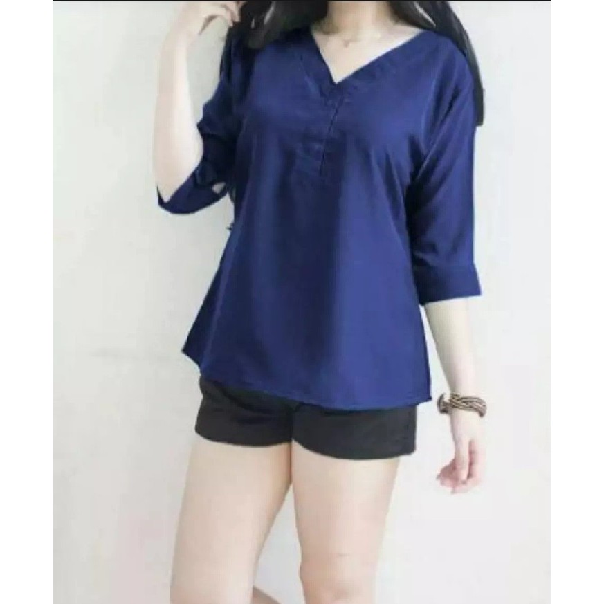 Atasan Blouse Wanita Sania / Blouse Lengan 7 per 8 / Blouse BIG SIZE Size M , L , XL-2