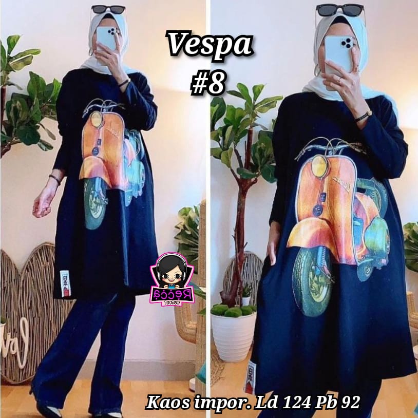 TUNIK WANITA JUMBO TERBARU VESPA #8 ORANGE KAOS IMPORT LD 124 PB 92 BIGSIZE XXXL ORI RECCA KEKINIAN 