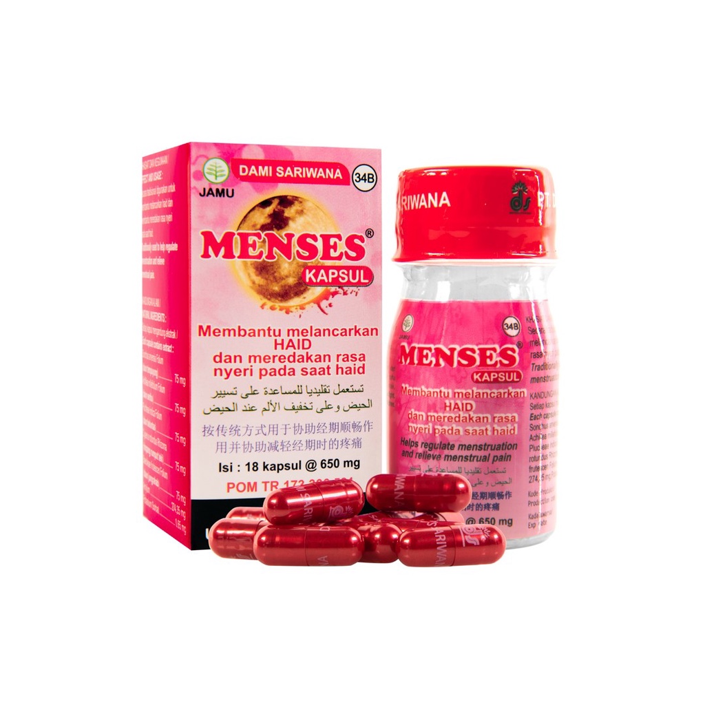 Menses 18 Kapsul - Dami Sariwana - Meredakan nyeri saat haid