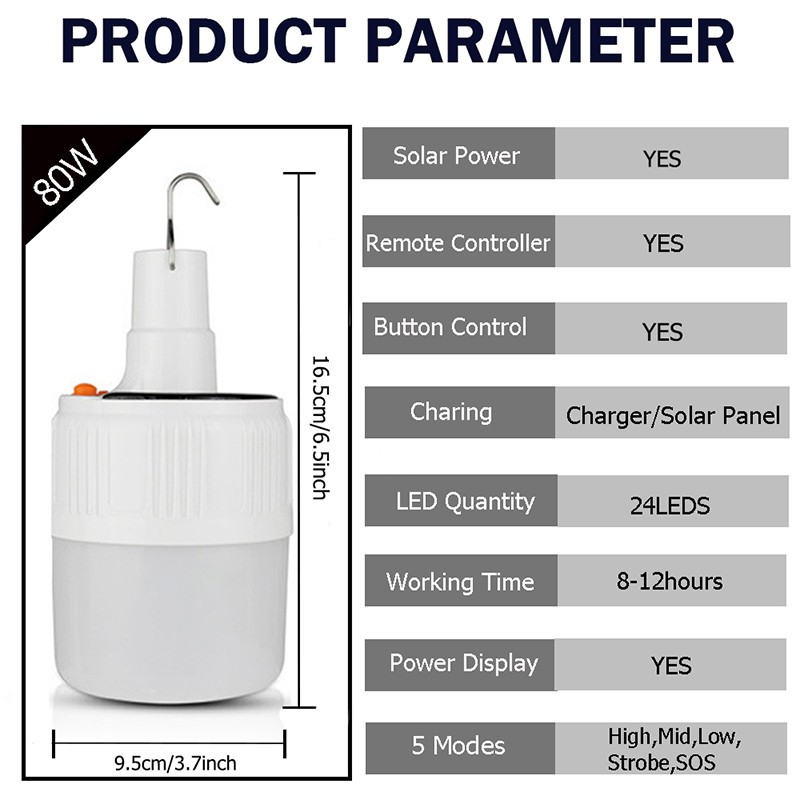 Perfin PFLG05 Lampu Charger Lampu Emergency Darurat LED Lampu Cas Tahan 12 jam USB Lampu Tidur 100W