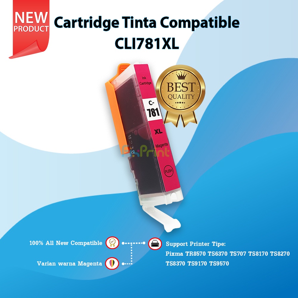 Cartridge Tinta Compatible CLI781XL PGI780XL 781 780 Black Cyan Magenta Yellow With Chip Refill Ink CLI 781XLM 781 Printer Cn PIXMA TR8570 TS6370 TS707 TS8170 TS8270 TS8370 TS9170 TS9570
