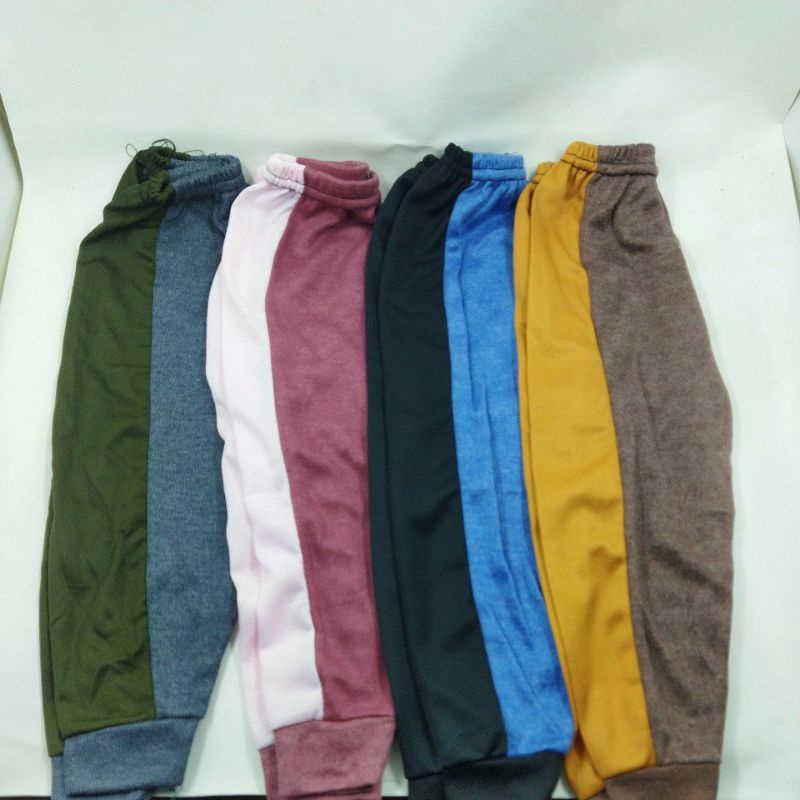 Celana Panjang Elastis Warna Polos 6-24 Bulan Bahan Spandek untuk Anak Perempuan Laki