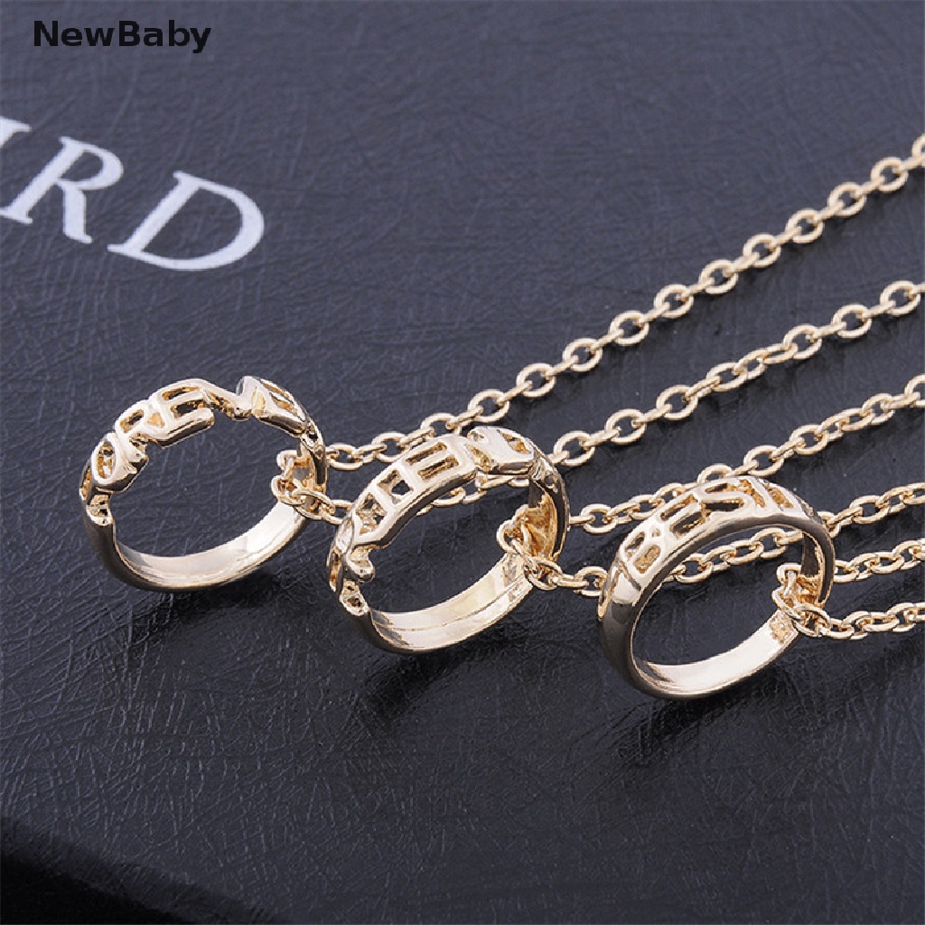 Newbaby 3PCS Kalung Persahabatan Liontin Desain Tulisan Best Friend Forever Untuk Wanita