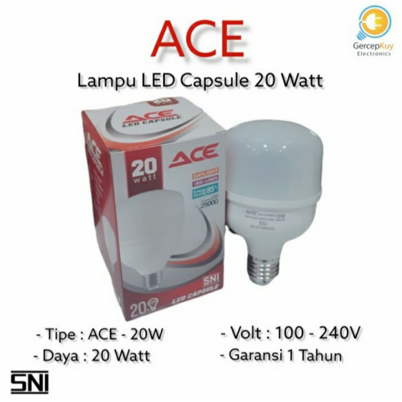 Lampu LED Capsule ACE 20 Watt Putih E27