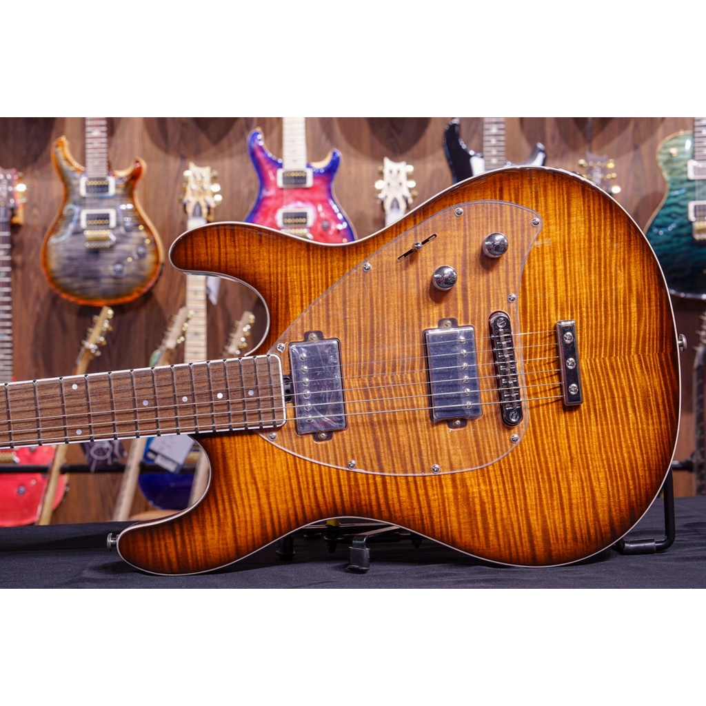 Music Man Steve Morse Hh Ball Family Reserve - Caramel Burst Flame G86051