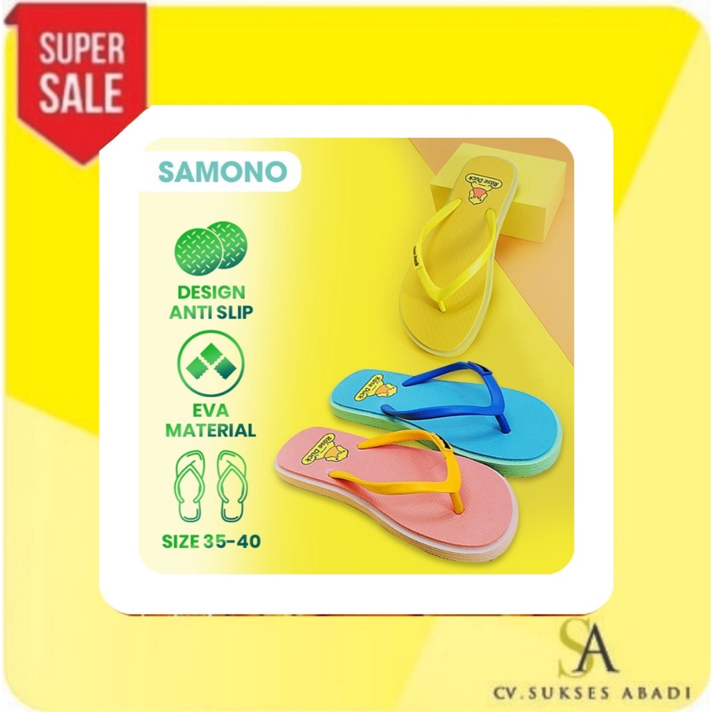 Samono SFF-001 Sandal Jepit Unisex Anti Licin Bahan Sol Tebal Empuk Bahan Eva SFF001 Sendal Jepit Fl
