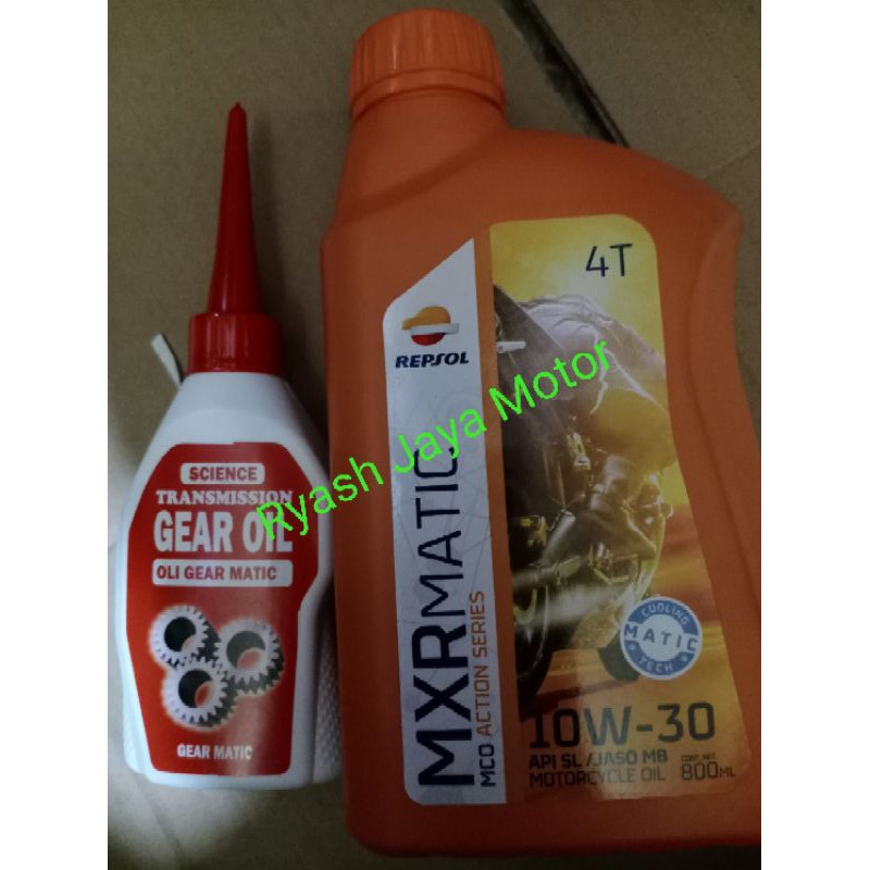 oli Repsol matic 800ml SAE 10-30W + gardan 120ml for mio smile/freego/mio J/mio sporty/X-Ride/m3