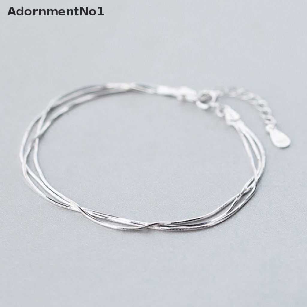 (AdornmentNo1) Gelang Tangan Sterling Silver 925 Gaya Korea Untuk Perhiasan Wanita