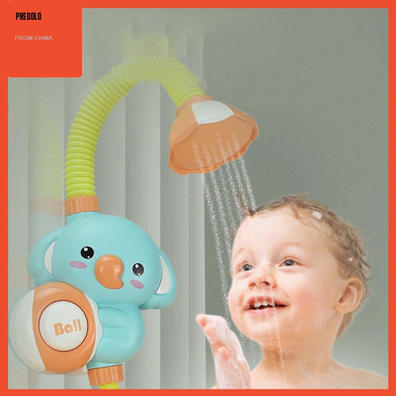 [In Stock] Baby Bath Toys Toddlers Game with Hand Shower Sprinkler Cute for Babies Kids red