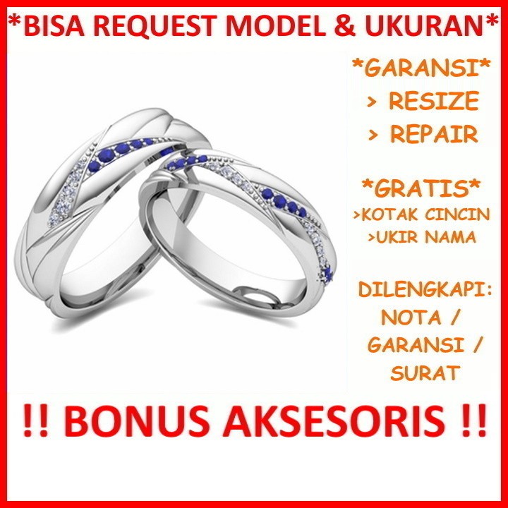 Gratis Ukir Nama Garansi Silver Asli Bisa Pesan Model Cincin Couple Perak Tunangan Mas Kawin Id606