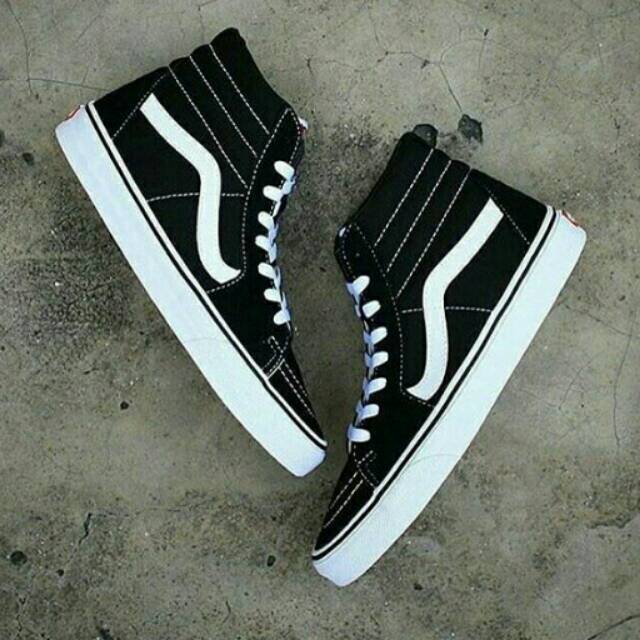 Sepatu Vans Sk8 Waffle DT Hitam Putih Grade Ori Kado Hadiah Ultah Pria Wanita Couple Murah