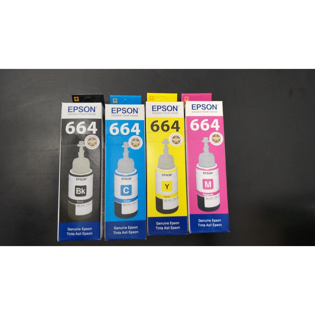 Tinta Epson 664 T664 L100 L110 L200 L210 L300 L310 L350 L360 L365 L455 L550 L555 L565 L1300 1 SET