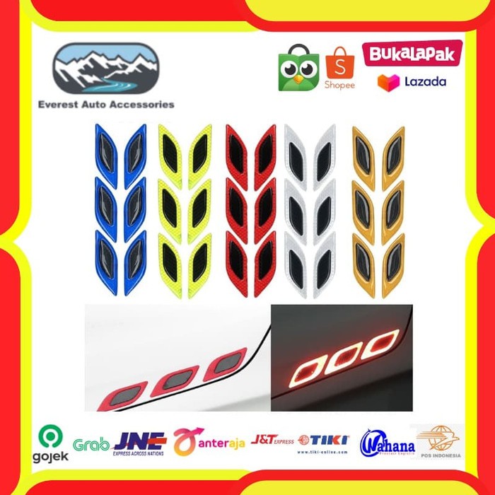 Stiker Reflektor Mobil Carbon Warna Warni