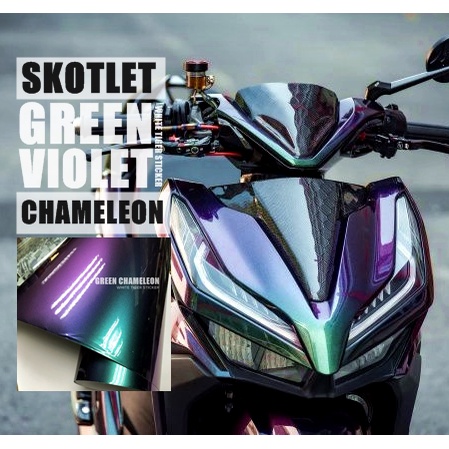 SKOTLET STIKER MOTOR GREEN CHAMELEON BUNGLON PREMIUM SKOTLET BUNGLON STIKER BUNGLON SCOTLITE BUNGLON