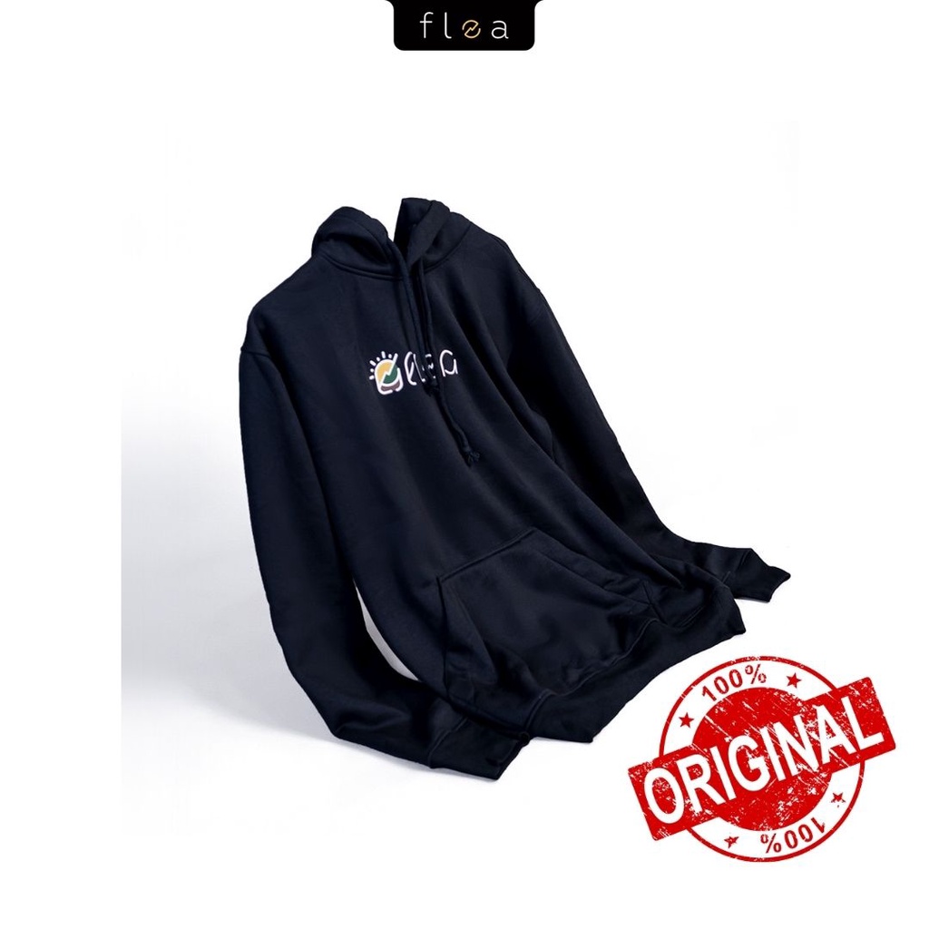 SWEATER HOODIE Pria Wanita FLEA Fragment Bahan Fleece Hitam