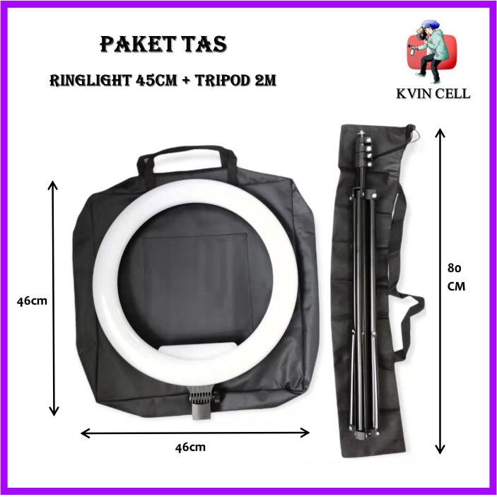 Tas Ringlight / Tas Ring light 45cm / Tas Ring light 45cm dan Tripod / Tas tripod / Tas tripot / Tas tripod ring light / Tas tripod light stand / Tas tripod 2 meter / tas tripod dan tas ring light 45cm