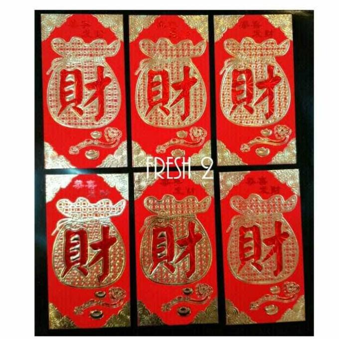 

,,,,,,,] angpao chai bahan tebal panjang isi 6.amplop imlek