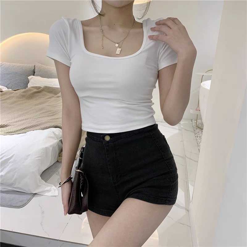S - XL 03 LMB BASIC KAOS SQUARE NECK