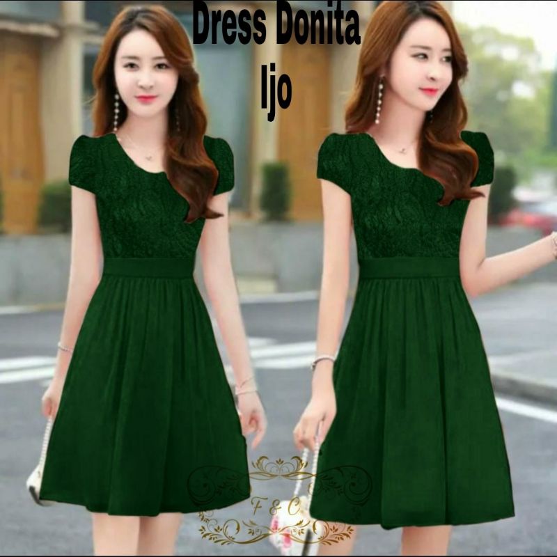 DRESS DONITA, BRUKAT MOSCREPE, DRESS MAXY, 3 UKURAN