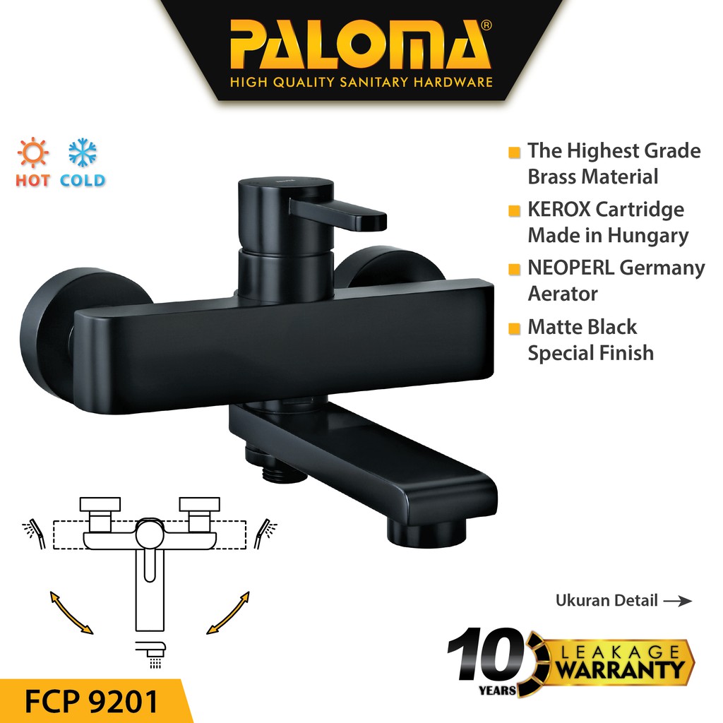 PALOMA FCP 9201 Keran Mixer Bathtub Shower Mandi Panas Dingin Kran Air