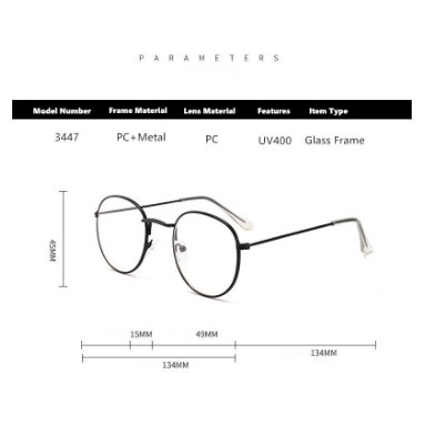 PA ✅ Kacamata Anti Radiasi Lensa Transparan Retro Vintage Frame Eye-glasses KACA MATA PRIA WANITA KC018 (1002A)