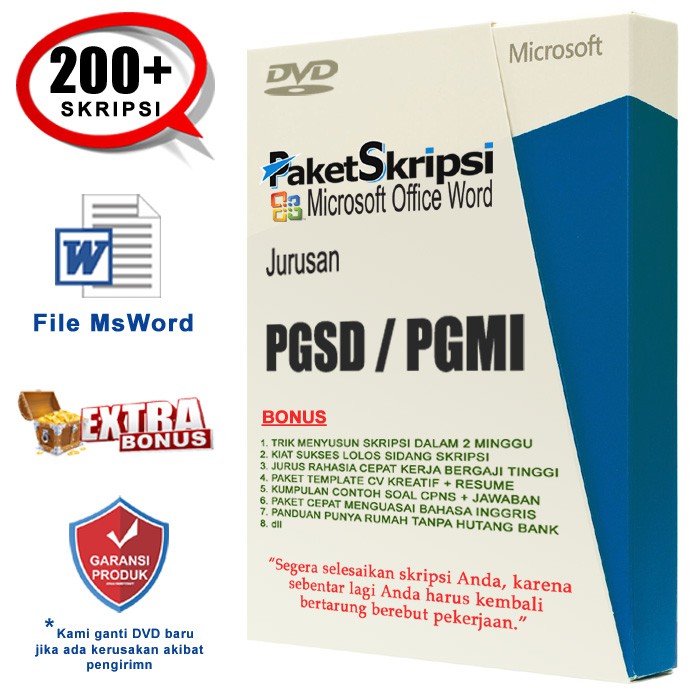 Kumpulan Skripsi PGSD / PGMI SUDAH DALAM BENTUK FILE MICROSOFT WORD (Gampang di-copy paste)