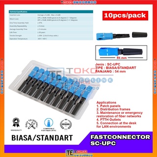 1Pack/10Pcs kconnector UPC Quick Cold connector fiber optic fast connector model Biasa