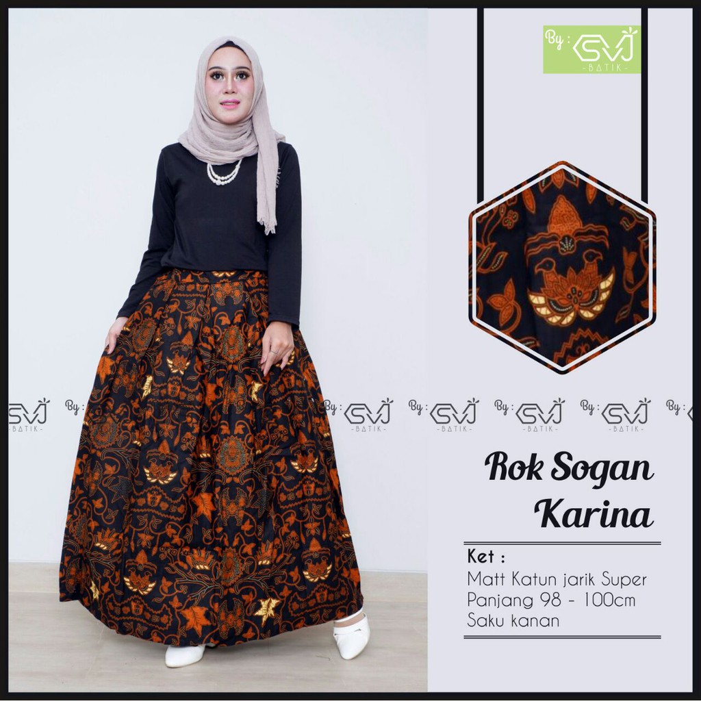 KANA SKIRT ROK BATIK CAP INSTAN SIMPEL BAWAHAN KEBAYA KLOK SOGAN