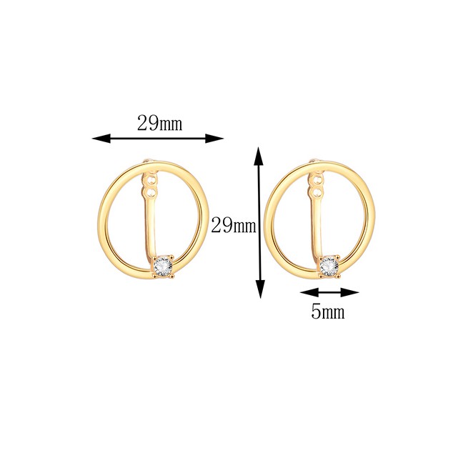 LRC Anting Tusuk Fashion Gold Ring Geometry Earrings D49895