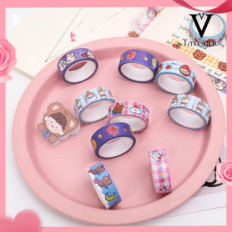

[COD]Pita beruang lucu bahan akun tangan DIY dan pita kertas stiker pita anak-anak-FA