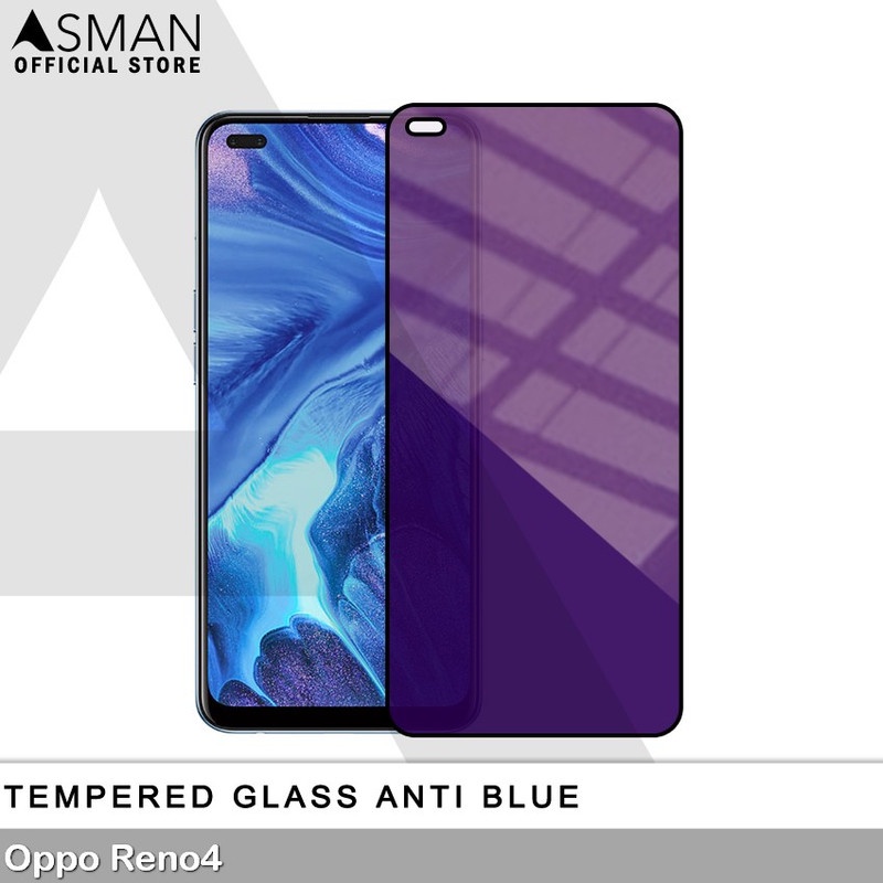 Tempered Glass Blue Light Full Lem OPPO Reno4 Anti Radiasi