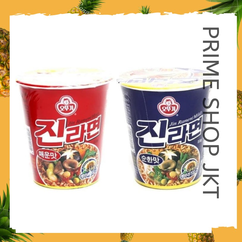 

Ottogi Jin Ramyeon Cup Rasa Mild and Spicy - Mie Kuah Cup Korea chewy noodle